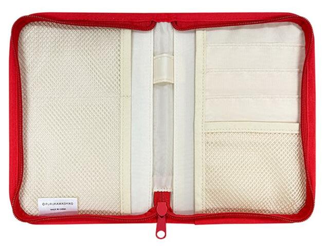 【レトロ日記グッズ：ステーショナリーケース】カードポケットやメッシュポケット、ペン差し付き！