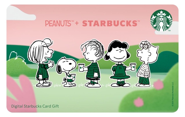 【PEANUTS™＋STARBUCKS™】「デジタル スターバックス カード ギフト」発行入金額：¥1,000～30,000