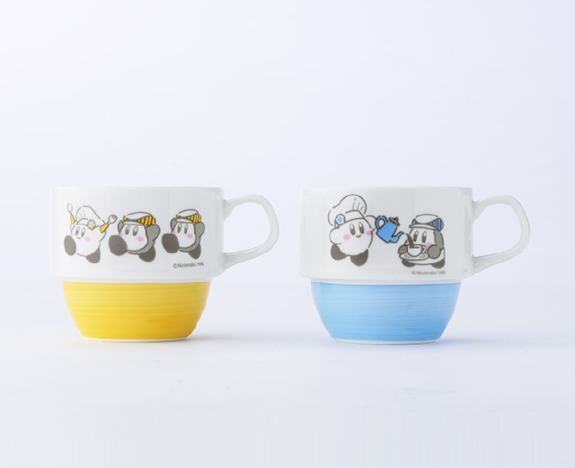 カービィカフェ ハンドペイント スタッキングマグカップ（イエロー／ブルー）