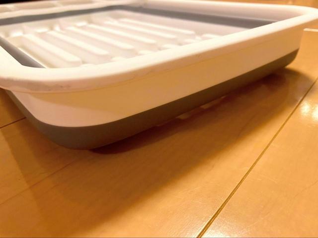 【カインズホーム 折りたたみできる 水切りバスケット】折りたたんだ状態