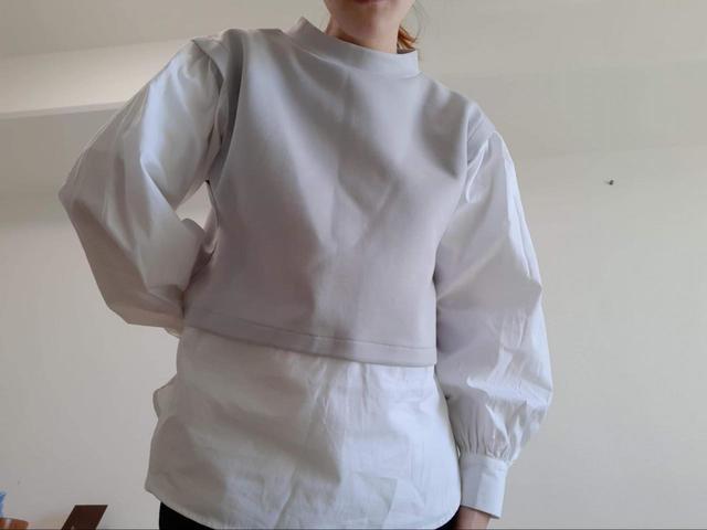 【GUのコンビネーションプルオーバー】袖がふわっと広がるところがかわいい