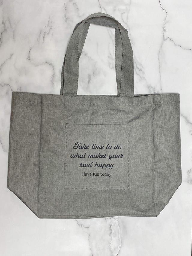 【ナチュラルキッチン】ナチュラル横トートバッグ　ポケット　ロゴGY／税込550円　