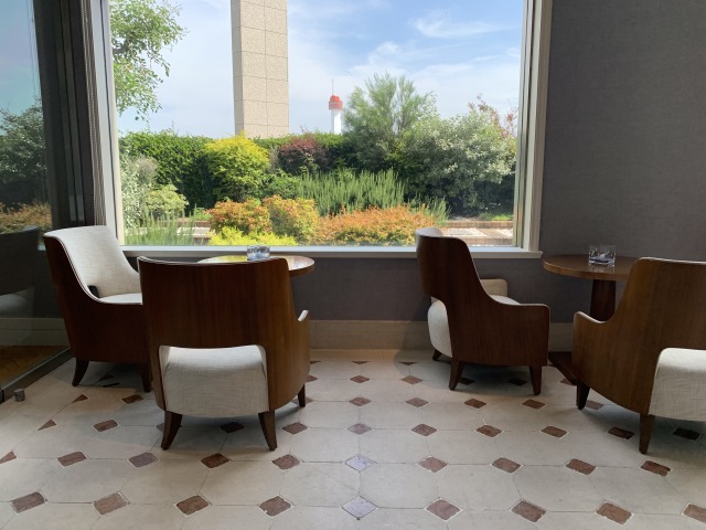 窓の外に見える植物も美しい