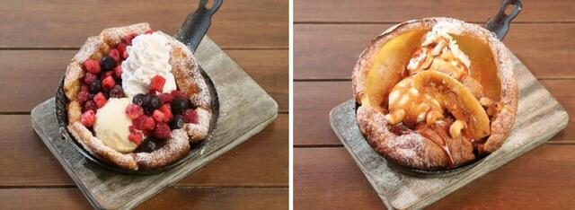 「ベリーベリーベリー/バナナナッツキャラメリゼ」＜価格：1,419円 /1,309円＞【夏限定アンデスメロン登場！カリッともっちり「ダッチベイビーパンケーキ」が半額で食べられるキャンペーンも！】