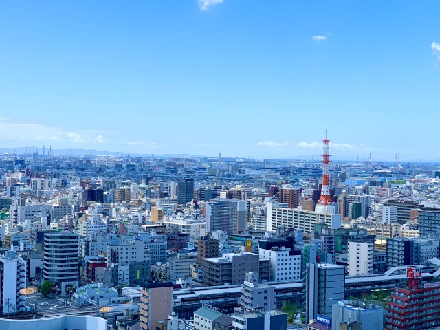 大阪の街を一望