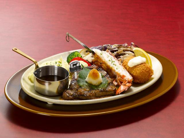 アンガスサーロインステーキ100g&オマール海老のグリルと紅ずわい蟹のクリームコロッケ