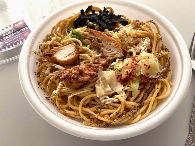 「大盛 から揚げとにんにく背脂醤油マヨパスタ2」