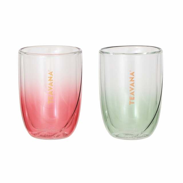 TEAVANA® ダブルウォールグラスリーフ レッド/グリーン296ml 各3,800円(税込)