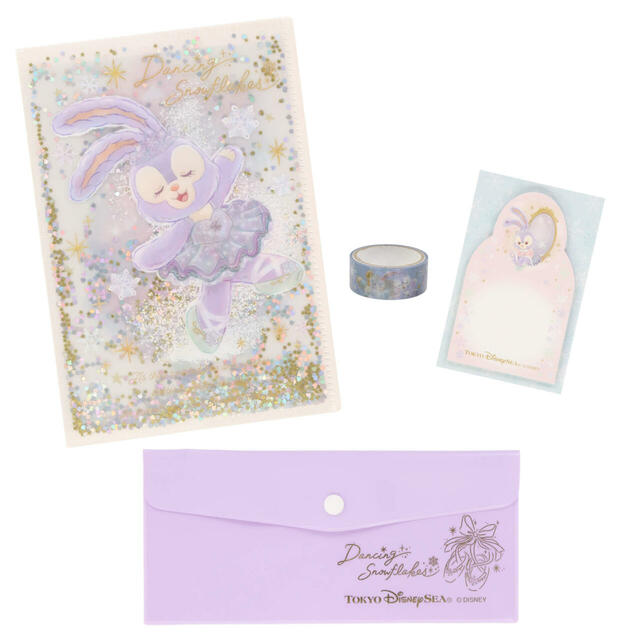 ステーショナリーセット 2,900円|東京ディズニーシー「ダッフィー&フレンズのダンシング・スノーフレークス」スペシャルグッズ|販売店舗:東京ディズニーシー「マクダックス・デパートメントストア」|発売日:2024年11月2日(土)