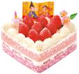 ひなまつり桃色ショートケーキ（5～6人用）　価格：￥4,401（税込）