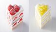 「新エクストラスーパーあまおうショートケーキ」（写真左・￥3,456）、「新エクストラスーパーメロンショートケーキ」(写真右・￥4,320)【ピエール・エルメ・パリ×パティスリーSATSUKI】