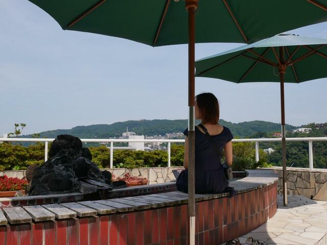 眺望抜群の足湯コーナー