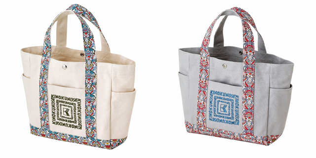 【紀ノ国屋】紀ノ国屋 リバティプリント コットントート（ナチュラル／ライトグレー）