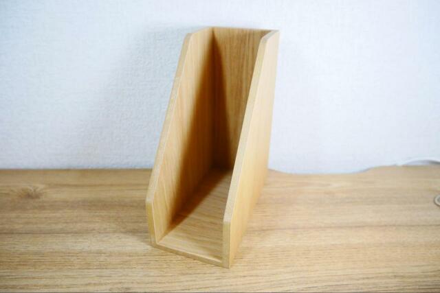 【無印良品 木製レタースタンド】サイズは幅6.3×奥行12.6×高さ14.7cm