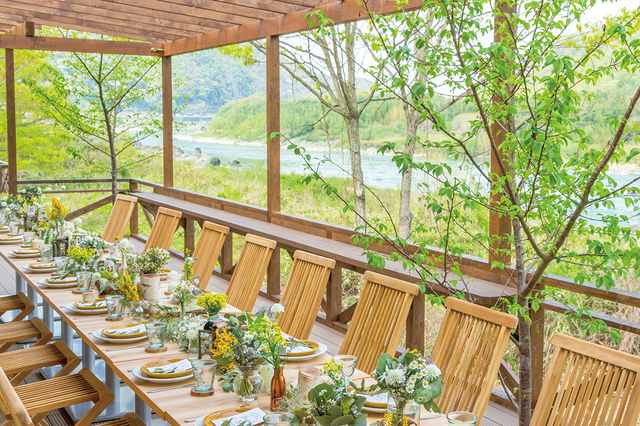 Sakura Table by the River