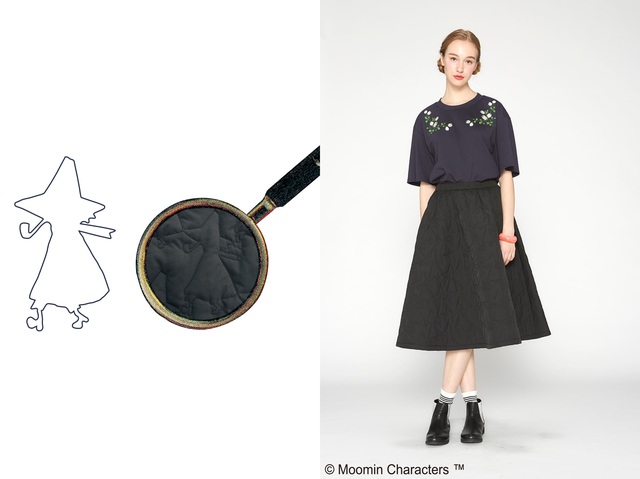 スナフキン くるっと回りたくなるキルティングスカート 5,900円（税別）