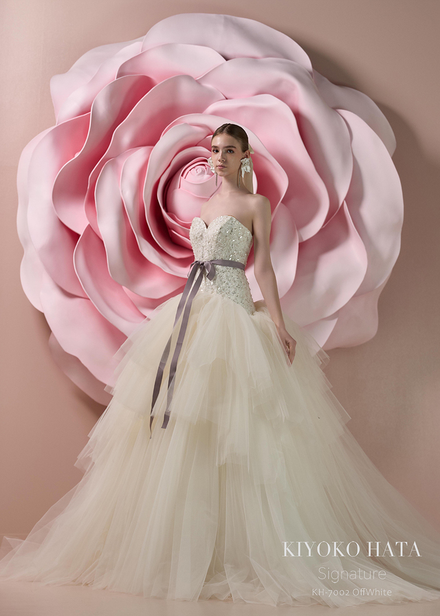 【クラウディア】KIYOKO HATA(キヨコハタ)新作ウェディングドレス|KH-7002_offwhite