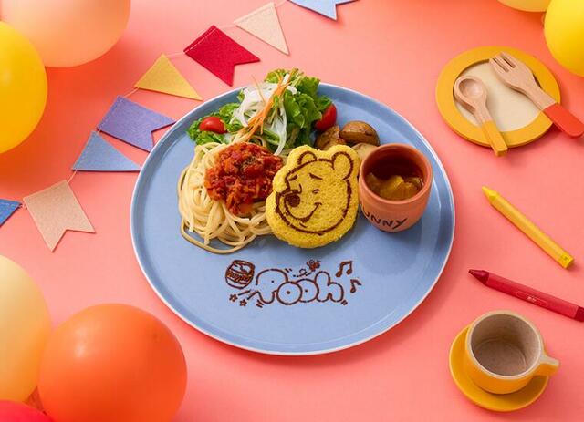 「<プーさん>HAPPYパスタプレート」<価格:税込2,090円>【プーさんと仲間たちがテーマのカフェ「OH MY CAFE」オープン♪東京・名古屋・大阪で開催されます!】
