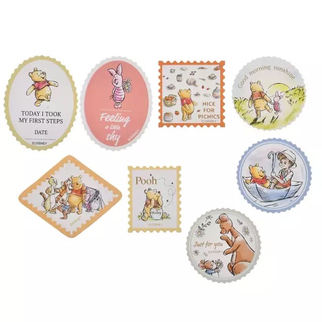 プー&フレンズ シール・ステッカー フレーク 切手風 Classic Pooh Sticker Collection 700円
