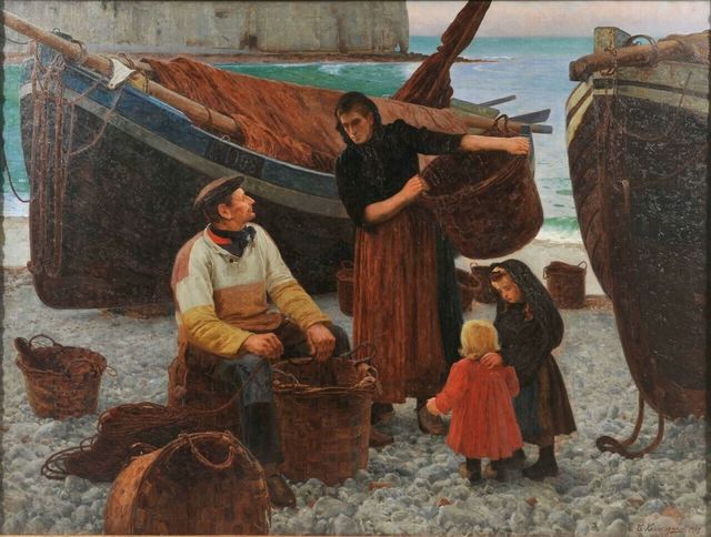 鹿子木孟郞《ノルマンディーの浜》　1907年