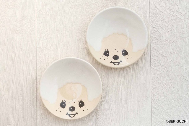 【MASHICO 豆皿 モンチッチ】ホワイト（糠白釉）（直径約90mm×高さ約20mm）1,760円