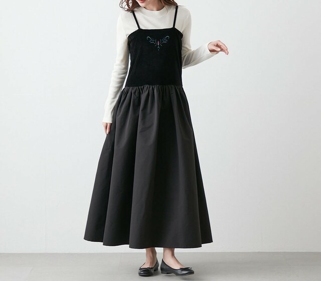 異素材使いドッキングワンピース「アナと雪の女王」｜￥ 6,990 （税込）