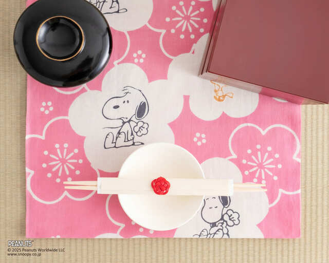 【かまわぬ PEANUTS vol.8】梅文様スヌーピー/お正月にぴったり♪