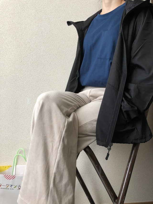 【#ワークマン女子】高撥水シェルジャケット×ヘビーウェイトコットン長袖Tシャツ×ワイドパンツ