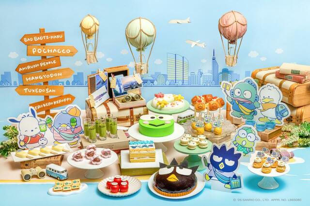 「Come travel with us～はぴだんぶいの福岡探検～」＜期間：2026年4月29日～6月28日＞【【サンリオコラボ】愛くるしい「けろけろけろっぴのショートケーキ」も登場♪サンリオ“はぴだんぶい”コラボスイーツビュッフェが九州初開催！】