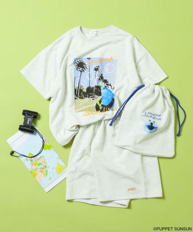 【GLOBAL WORK KIDS×パペットスンスン】ルームウェアセット(税込4,990円)カラー2種・サイズ150-160cm