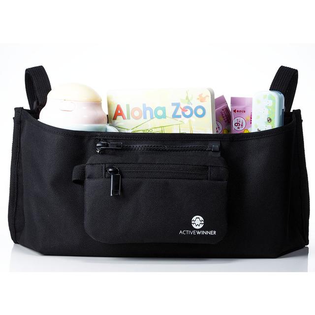 ベビーカーバッグ オーガナイザー ドリンクホルダー 小物収納バッグ 取り付け簡単 ポーチ付