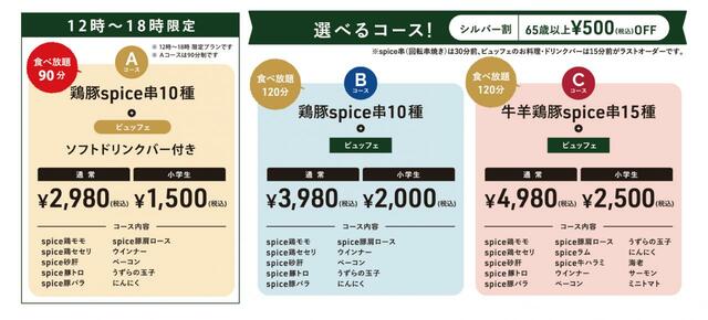 「対象コースについて」【スパイスBBQ×食べ放題 Nicoleの『和牛×蟹フェア』】