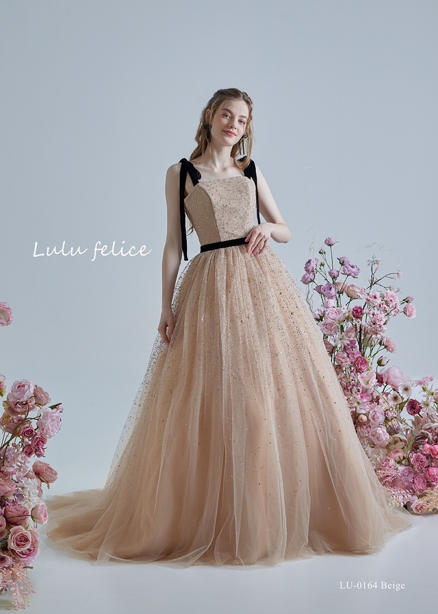 「Lulu felice（ルル・フェリーチェ）」新作ウェディングドレス　LU-0164_Beige