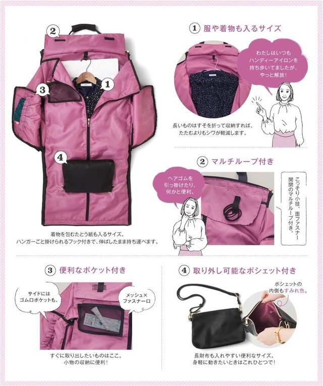 「感激！靴も服も収納できる！ いざとなったら背負えて安心 スゴワザたっぷり ビッグトラベルボストンバッグ」まるで衣装ケースのよう