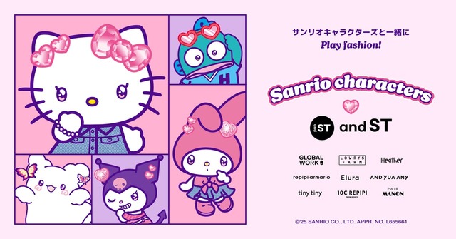 【サンリオキャラクターズ×and ST】and STの人気9ブランドにて、80型を超えるアイテムが登場