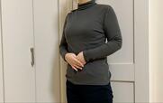 【無印良品 あったか綿 厚手 タートルネック長袖Ｔシャツ】少し首元がタイトなのでワンサイズ上を選ぶのもおすすめ