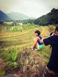 棚田で撮ったオフショット（2014年） 提供:宮澤佐江