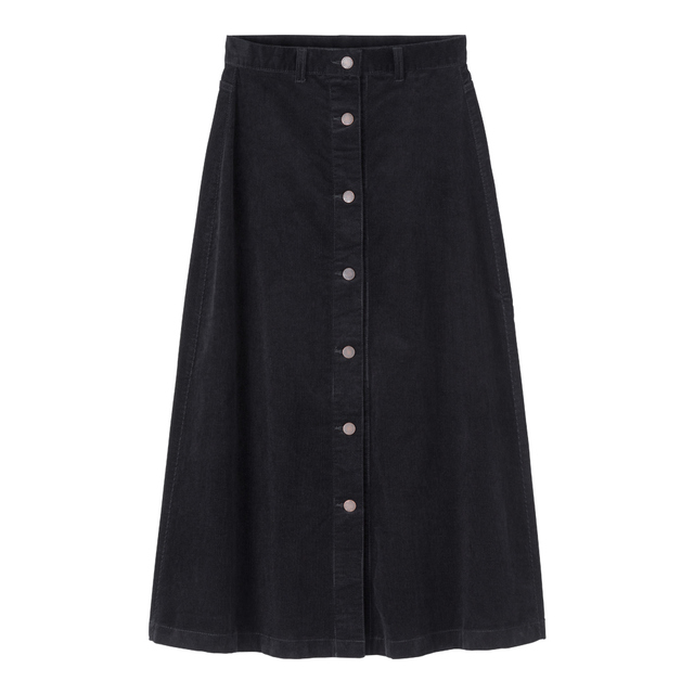 コーデュロイフロントボタンロングスカート