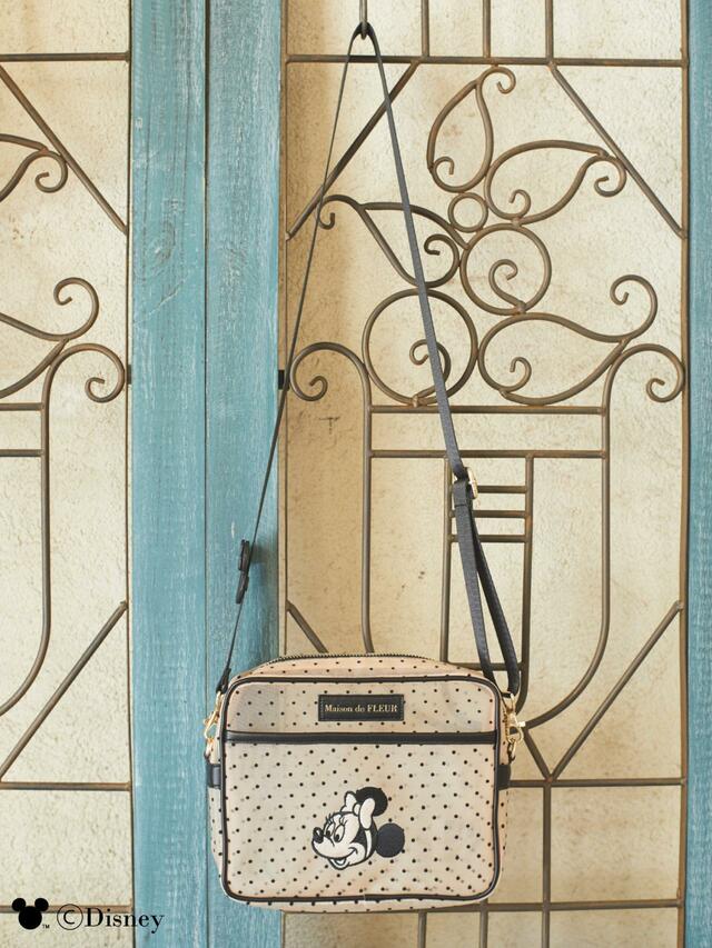 ドットメッシュショルダー ¥8,800｜Maison de FLEUR「Mickey Mouse＆Minnie Mouse/レトロフェイスアートシリーズ」