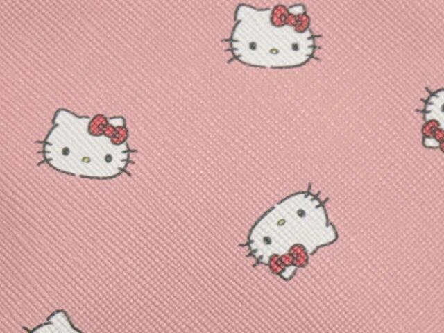 ピンクにキティちゃんのお顔の総柄デザインがキュート！