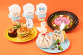 【ちいかわレストラン 食欲そそるHOTなフェア】フード2種、デザート1種、ドリンク4種、サイドメニュー1種