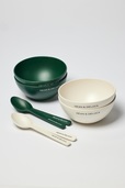 GLOW×DEAN ＆ DELUCA「ボウル2個＆スプーン2本セット＜ホワイト＞＜グリーン＞」