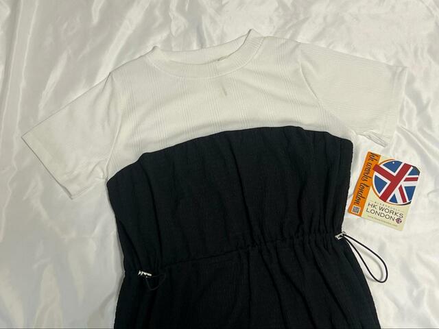 【HK WORKS LONDON ワンピース】Tシャツとワンピースを重ね着したようなデザイン。1枚でオシャレに決まります♪
