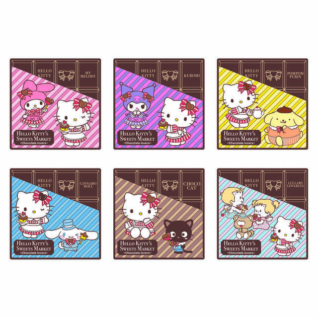 【HELLO KITTY’S SWEETS MARKET -Chocolate lovers-】トレーディングラバーコースター（全6種ランダム）各880円