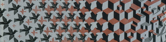 5《メタモルフォーゼⅡ Metamorphosisll.1939-40》　（部分）　Copyright Credit: All M.C. Escher works © the M.C. Escher Company B.V. - Baarn -the Netherlands. Used by permission. All rights reserved. www.mcescher.com