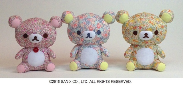 リバティ×リラックマぬいぐるみ（リラックマ4,300円+税/コリラックマ4,000円+税）