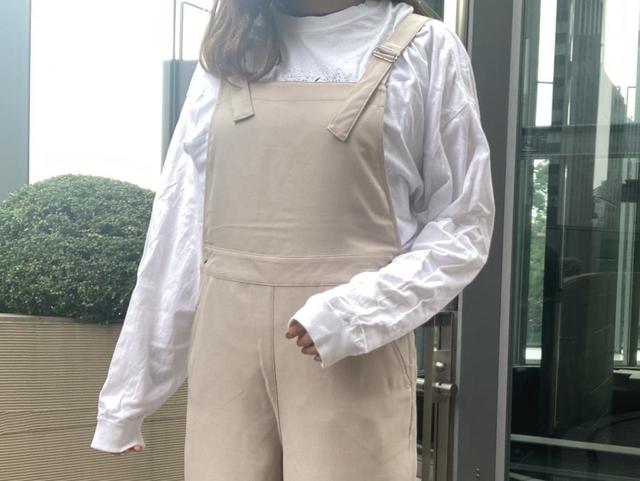 【GU　サロペットストレートパンツ】大人っぽく着られるサロペット