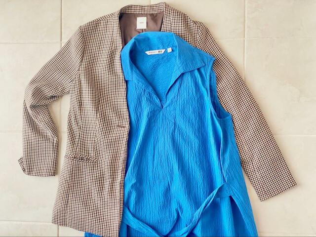 【UNIQLO×JW ANDERSON　シアサッカーワンピース】肌寒い時季になってきたらカーディガンやジャケットを羽織って