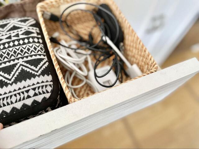 【無印良品　ラタンボックス取っ手付・スタッカブル】引き出しの中の整理整頓にもぴったり