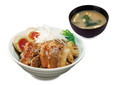 牛と味玉の豚角煮丼（みそ汁付）